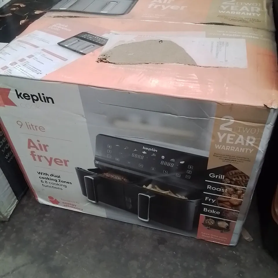 BOXED KEPLIN 9 LITRE DUAL DRAWER AIRFRYER
