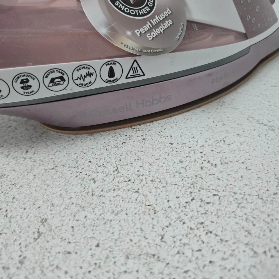 RUSSELL HOBBS PEARL GLIDE STEAM IRON – PINK, 2600W, PEARL INFUSED SOLEPLATE