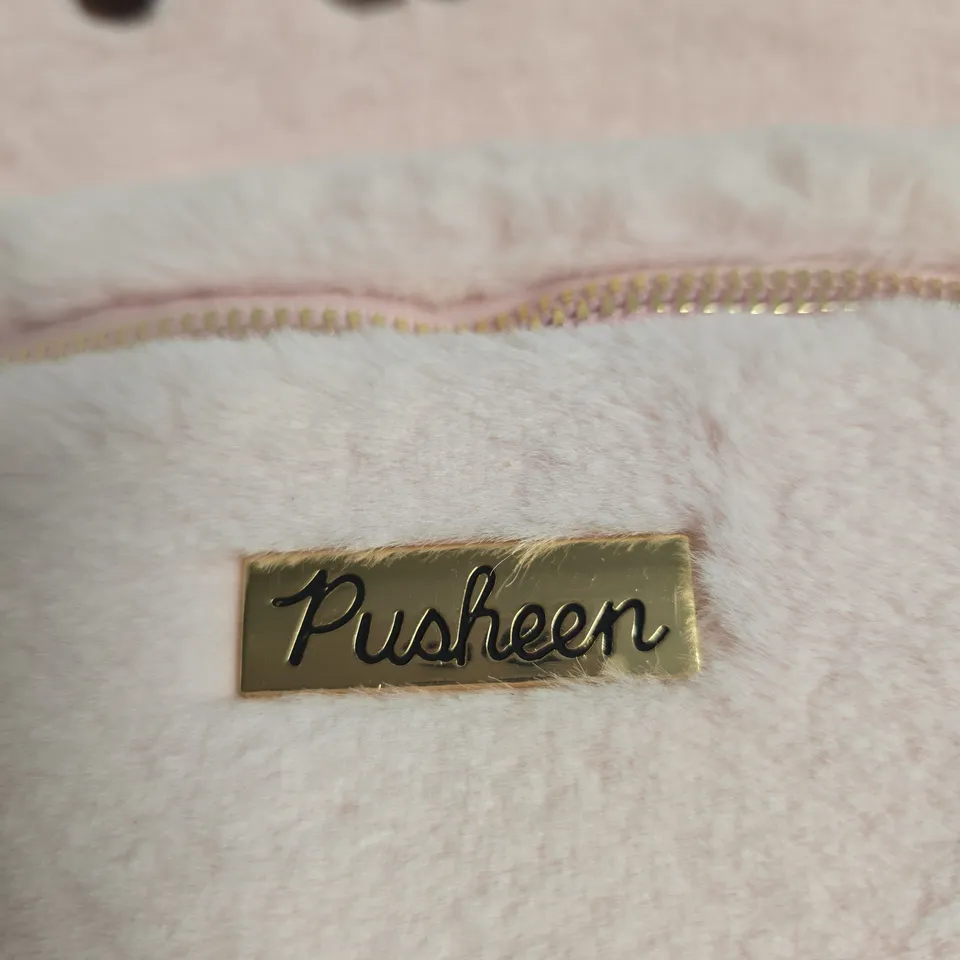 PUSHHEEN PINK PLUSH CAT BACKPACK WITH FRONT ZIP POCKET