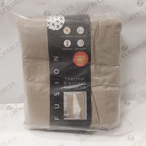 BAGGED POLYESTER BLACKOUT CURTAIN PAIR - 228 x 228cm