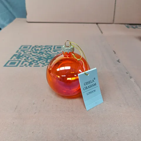 GISELA GRAHAM LONDON - CHRISTMAS GLASS BAUBLE – AMBER (BOX OF 12)