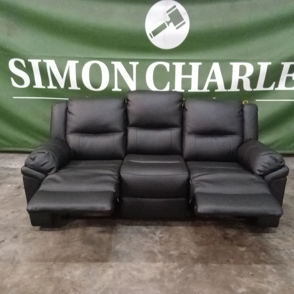 ALBION LUXURY FAUX LEATHER 3 SEATER HIGH BACK MANUAL RECLINER SOFA RRP £749