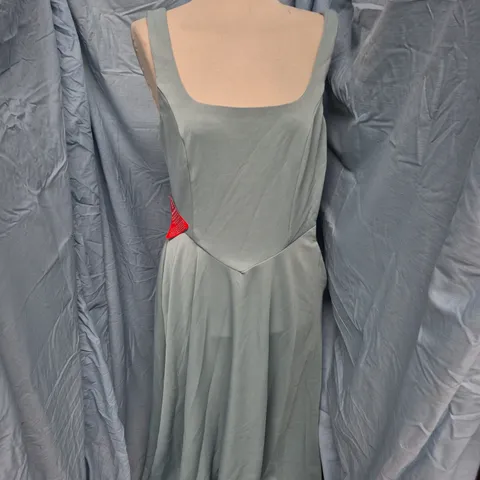 AX PARIS DRESS – SQUARE NECK A-LINE, DUCK EGG, UK 12