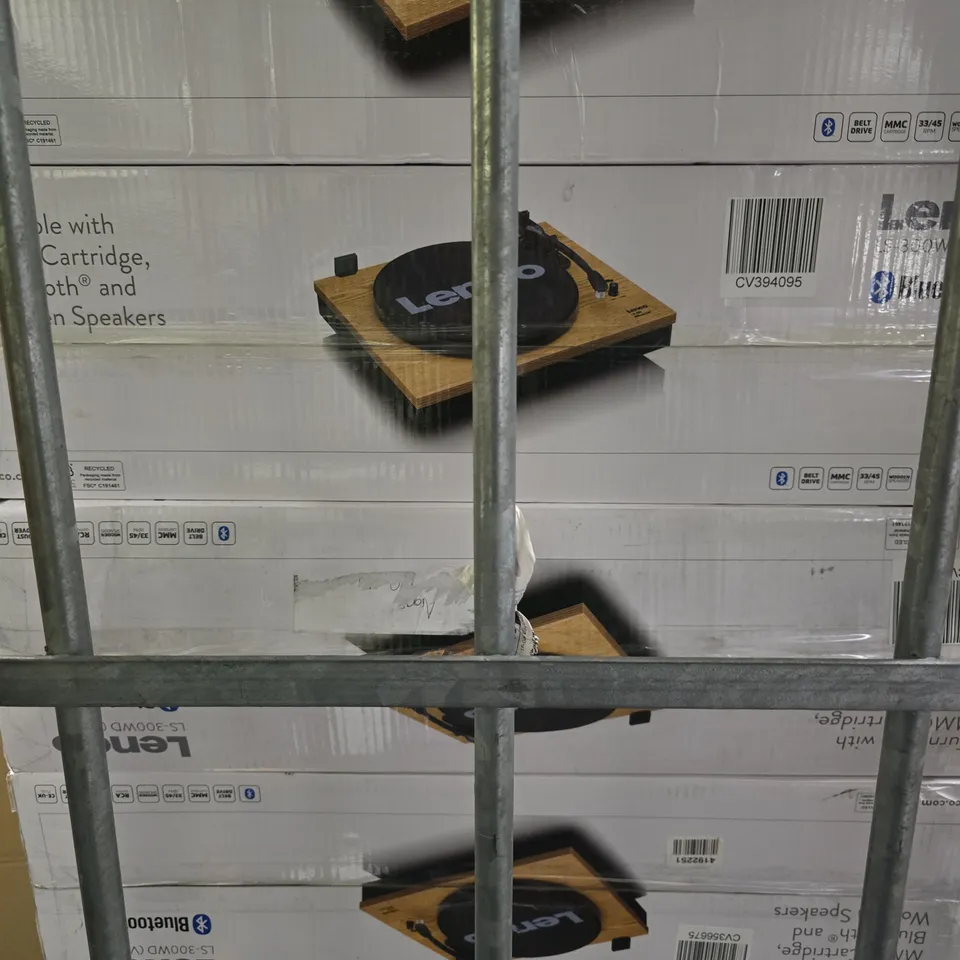 CAGE OF APPROXIMATELY 7 ASSORTED BROKEN LENCO TURN TABLES LS-300WD V2
