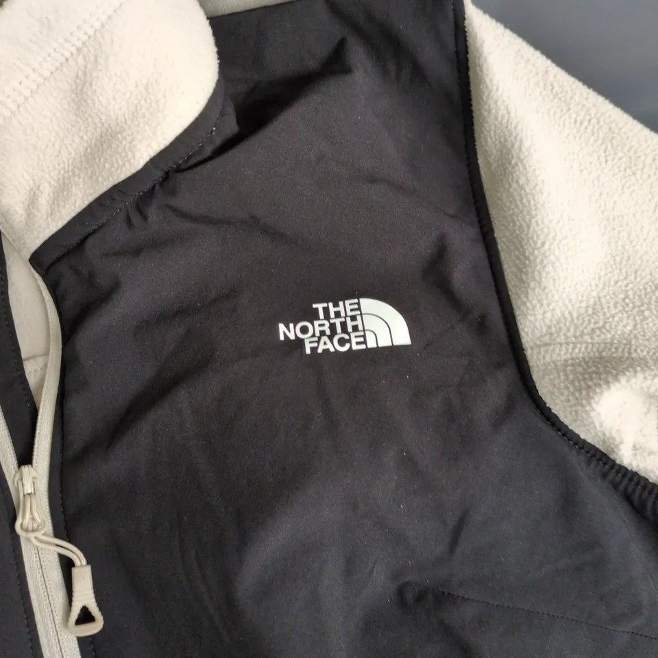 THE NORTH FACE WOMEN'S FLEECE JACKET – BLACK & WHITE, ZIP FRONT UK S