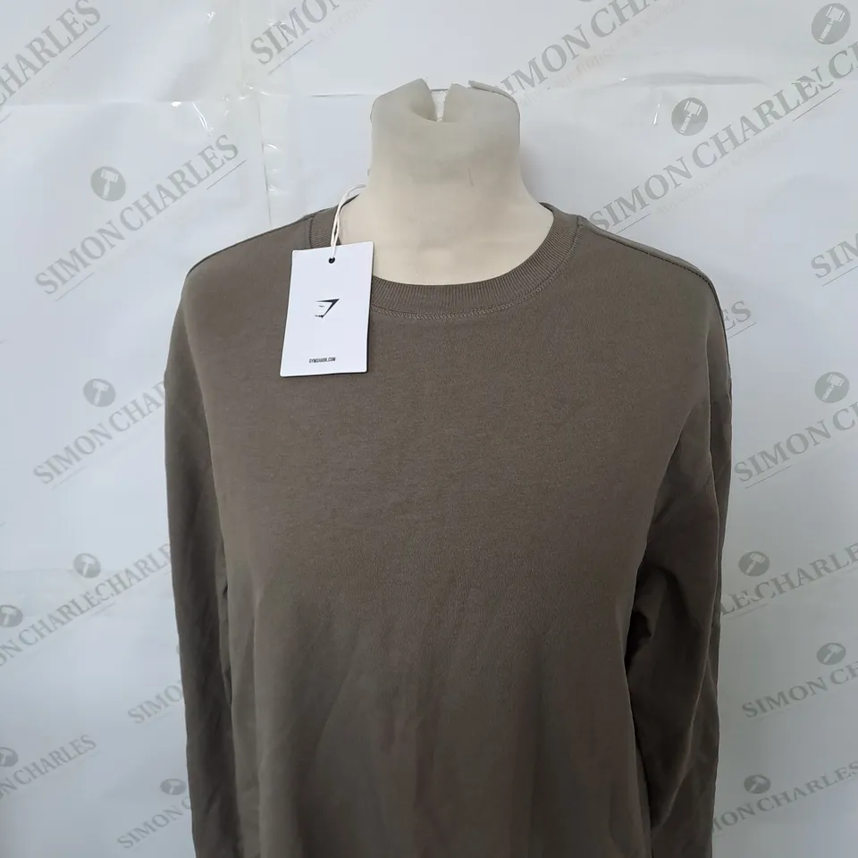 GYMSHARK COTTON OVERSIZED LONG SLEEVE TOP SIZE XS