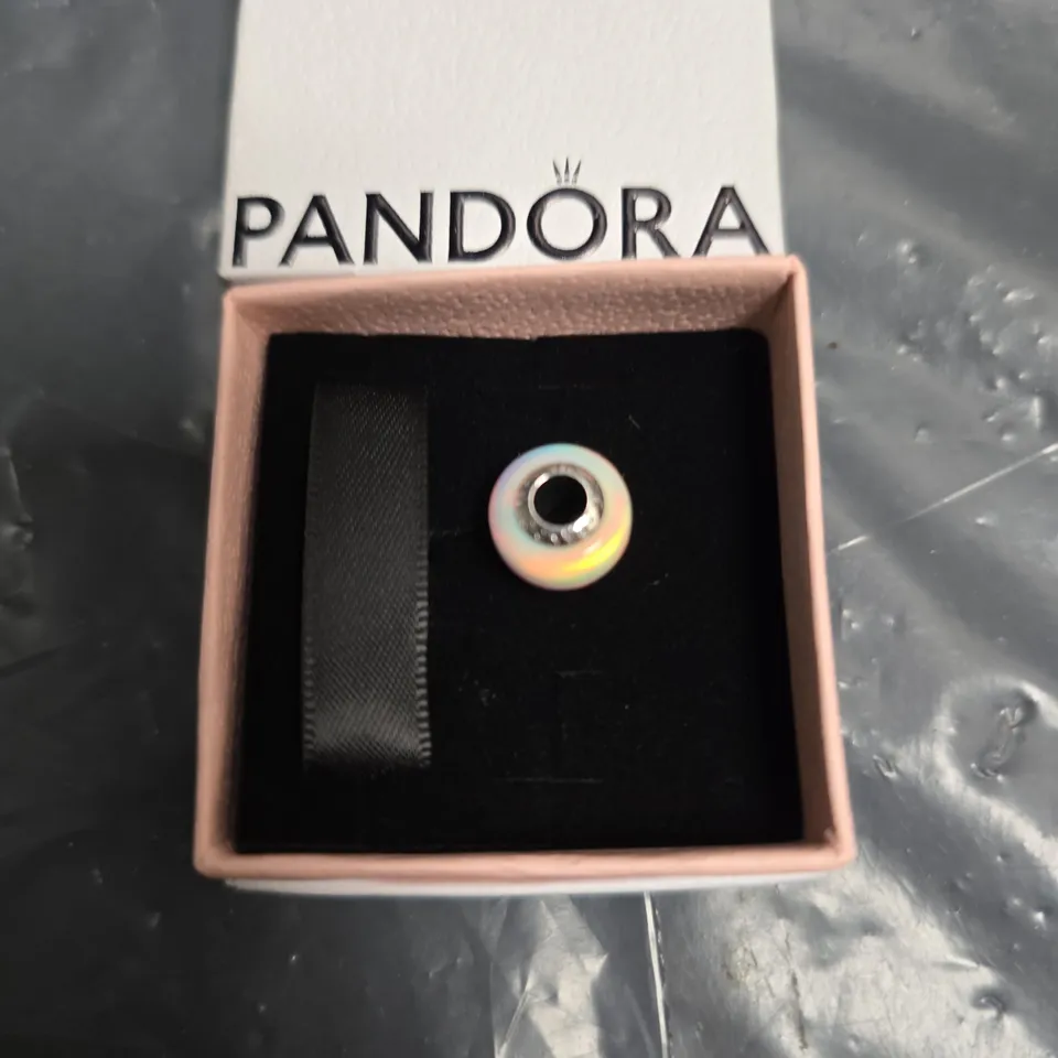 PANDORA GLASS BEAD CHARM – IRIDESCENT RAINBOW, BOXED