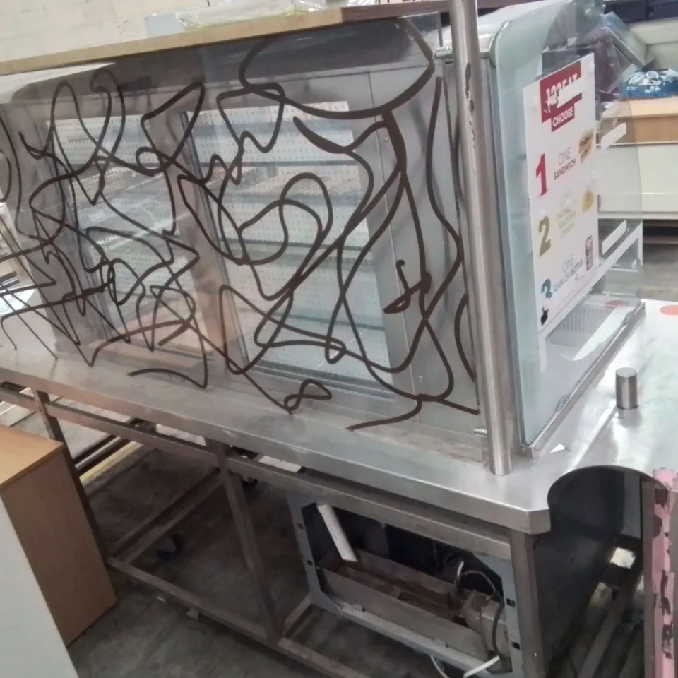 LARGE STAINLESS STEEL COMMERCIAL FOOD DISPLAY FRIDGE
