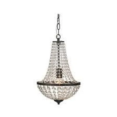 BOXED MARKSLOJD GRANSOL LIGHT EMPIRE CHANDELIER, SANDY BLACK