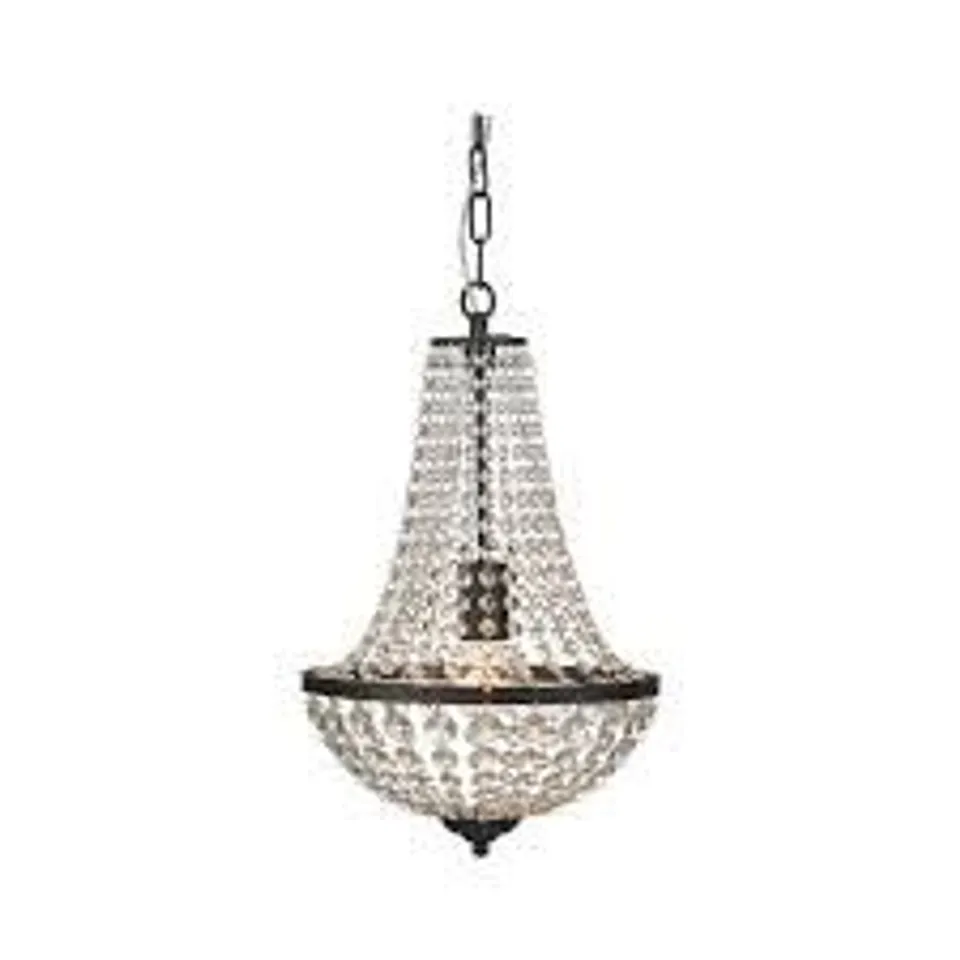 BOXED MARKSLOJD GRANSOL LIGHT EMPIRE CHANDELIER, SANDY BLACK