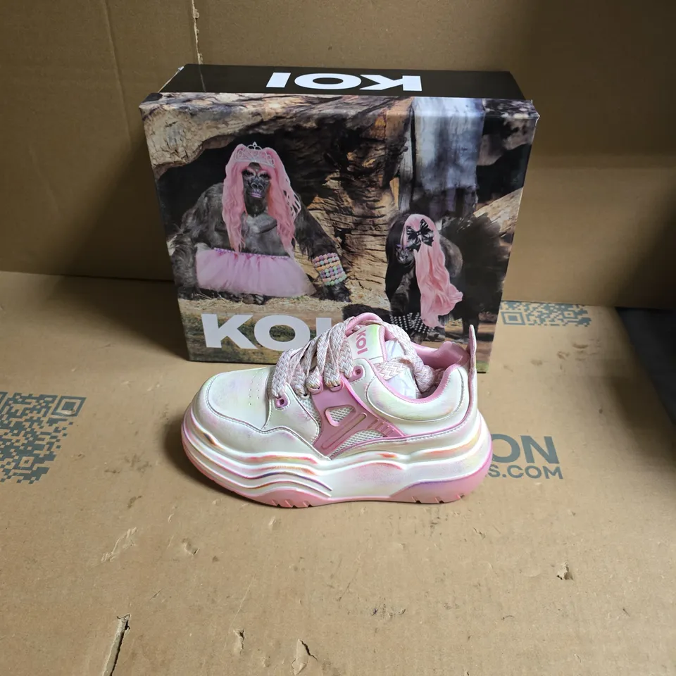 KOI KALEIDOSCOPE PLATFORM TRAINERS - RAINBOW - UK SIZE 3 