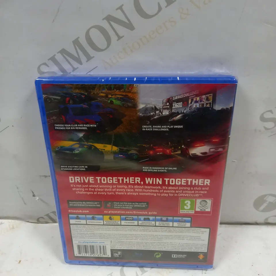 SEALED DRIVECLUB ON PS4