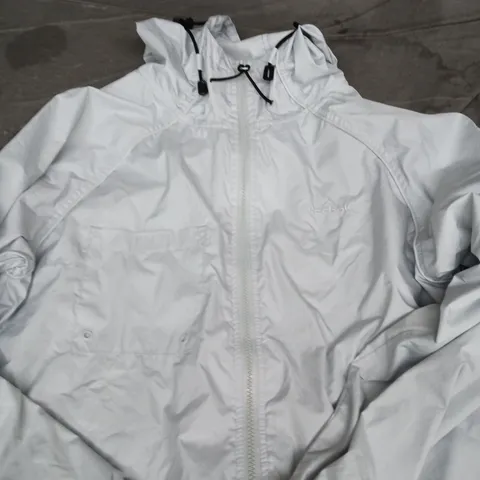 REEBOK WHITE HOODED WINDBREAKER JACKET – L
