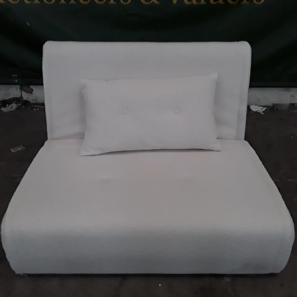 QUALITY DESIGNER RAFAEL SINGLE SOFABED - CREAM FABRIC 
