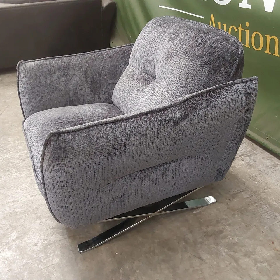QUALITY DESIGNER ITALIAN MADE SEVILLE FABRIC UPHOLSTERED ARMCHAIR