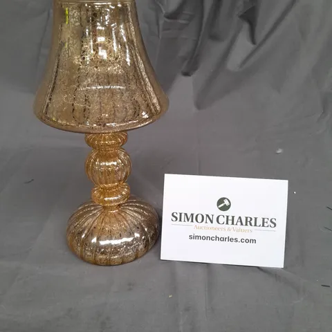 BOXED HOME REFLECTIONS PRE-LIT LED MERCURY GLASS LAMP IN GOLD