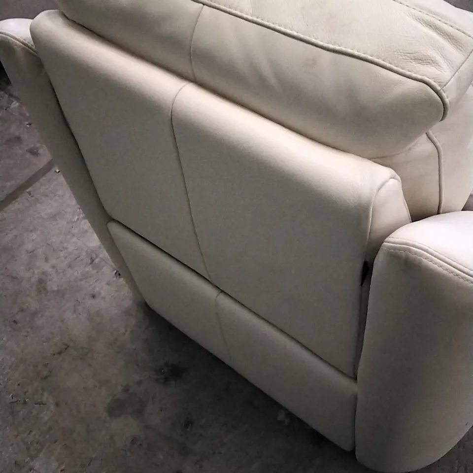 QUALITY ITALIAN DESIGNER AVOLA MANUAL RECLINER ARMCHAIR CREAM LEATHER