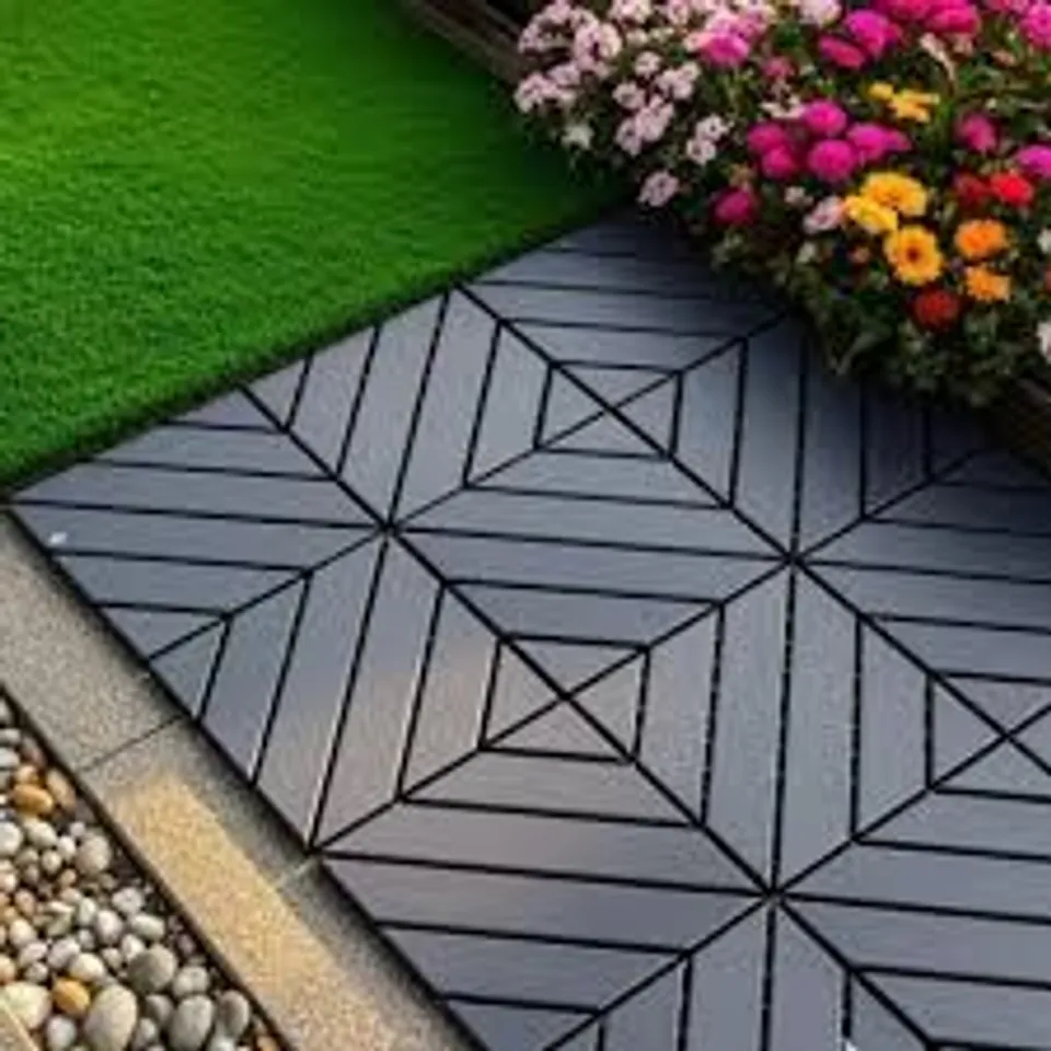 BOXED INTERLOCKING DECK TILES (44 PCS) - DARK GREY (1 BOX)