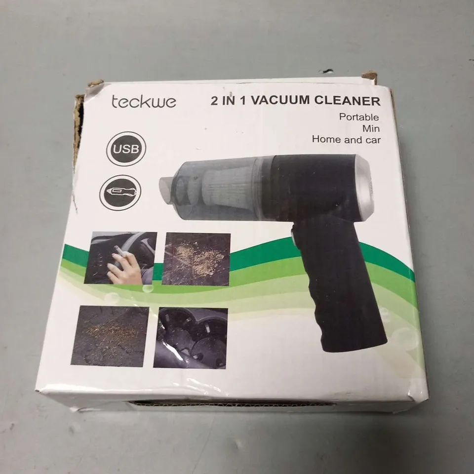 BOXED TECKWE 2 IN 1 VACUUM LEANER PORTABLE MIN HOME AND CAR