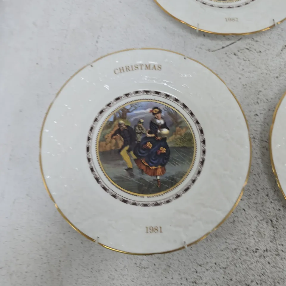 COALPORT CHRISTMAS  PLATES – 'THE SKATERS', SIXTH PRATT PRINTS SERIES (SET OF 5) MADE IN ENGLAND