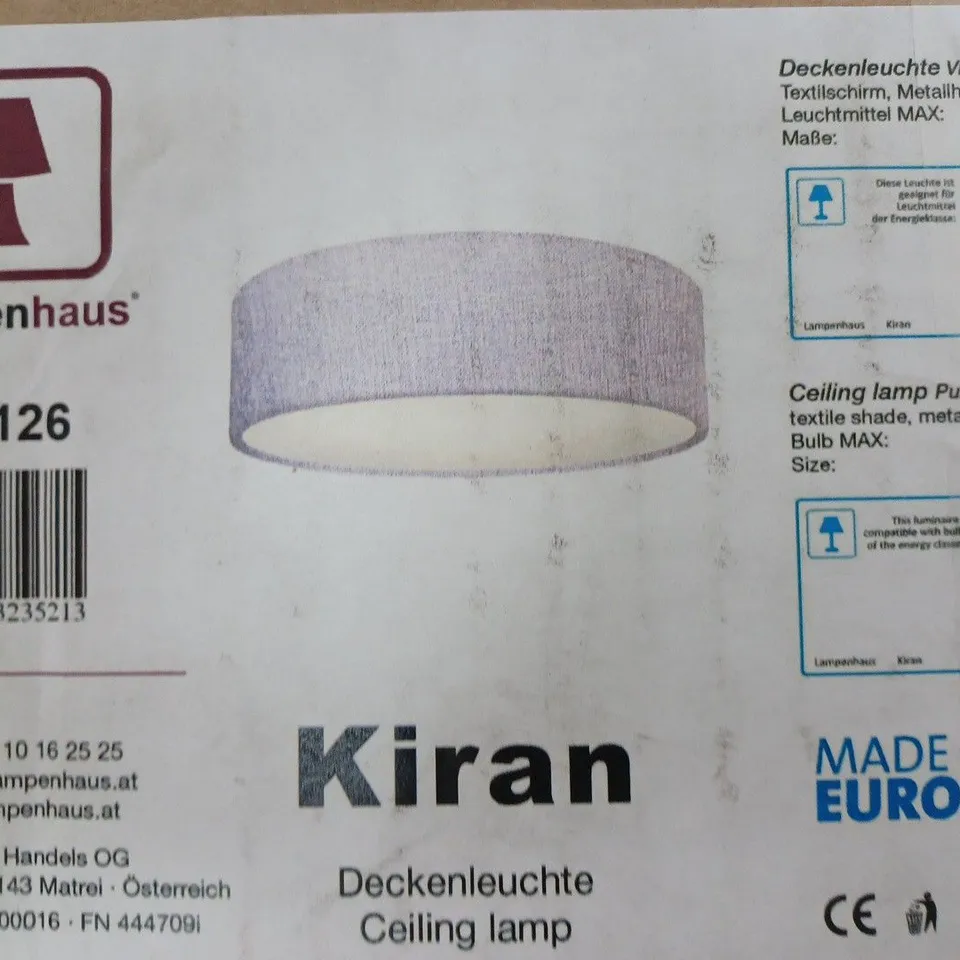 BOXED LAMPENHAUS HANNA CEILING 3 TEXTILE PURPLE