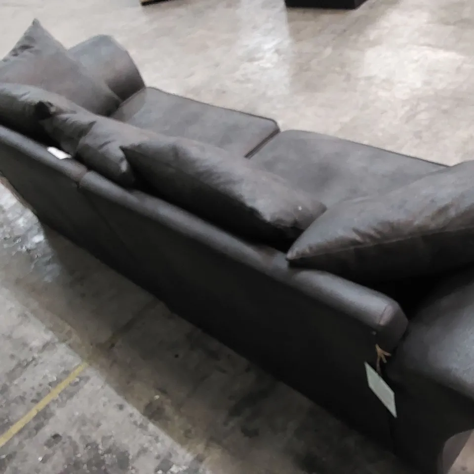 DESIGNER DURY LEATHER LOOK 4 SEATER SOFA