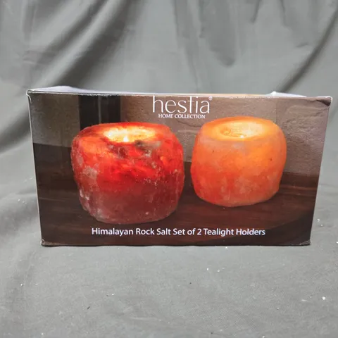 BOXED HIMALAYAN ROCK SALT SET OF 2 TEALIGHT HOLDERS