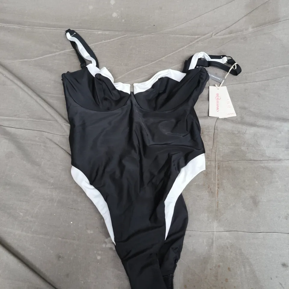 BRAVISSIMO LAKE COMO SKINSUIT IN BLACK/WHITE - UK 34E
