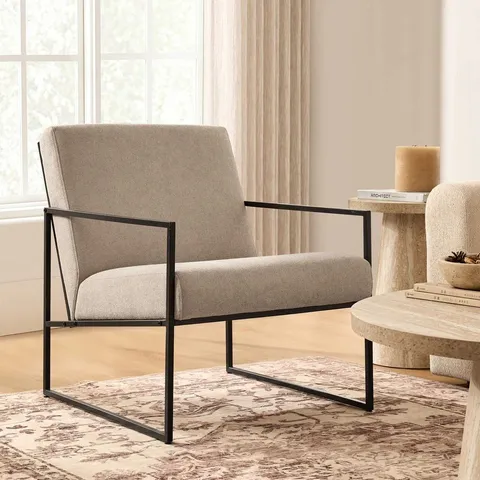 BOXED DUSK RAE ACCENT CHAIR - CHENILLE GREIGE (1 BOX)