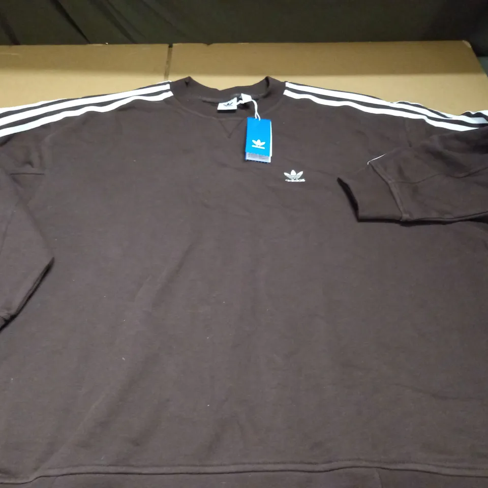ADIDAS OVERSIZED BROWN JUMPER - UK 14