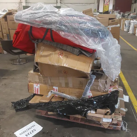 PALLET CONTAINING A LARGE QUANTITY OF ASSORTED GARDEN FURNITURE PARTS ECT