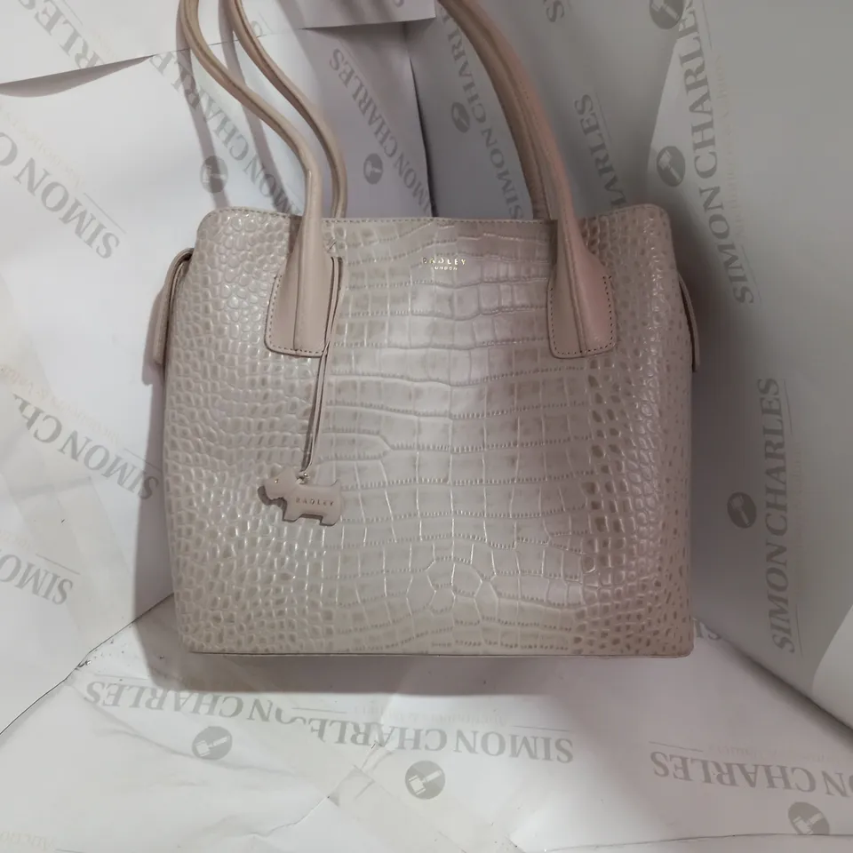 RADLEY DUSTY PINK SNAKE PRINT HANDBAG