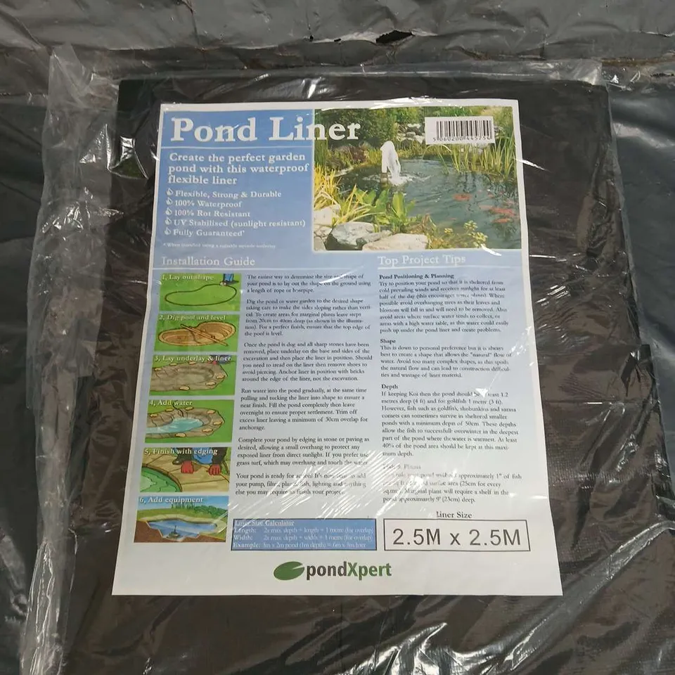 PONDXPERT POND LINER 2.5M X 2.5M BLACK