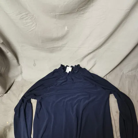 BOX OF APPROXIMATELY 22 CLOTHING ITEMS TO INCLUDE: BLUE TURTLENECK AND CREAM CARDIGAN