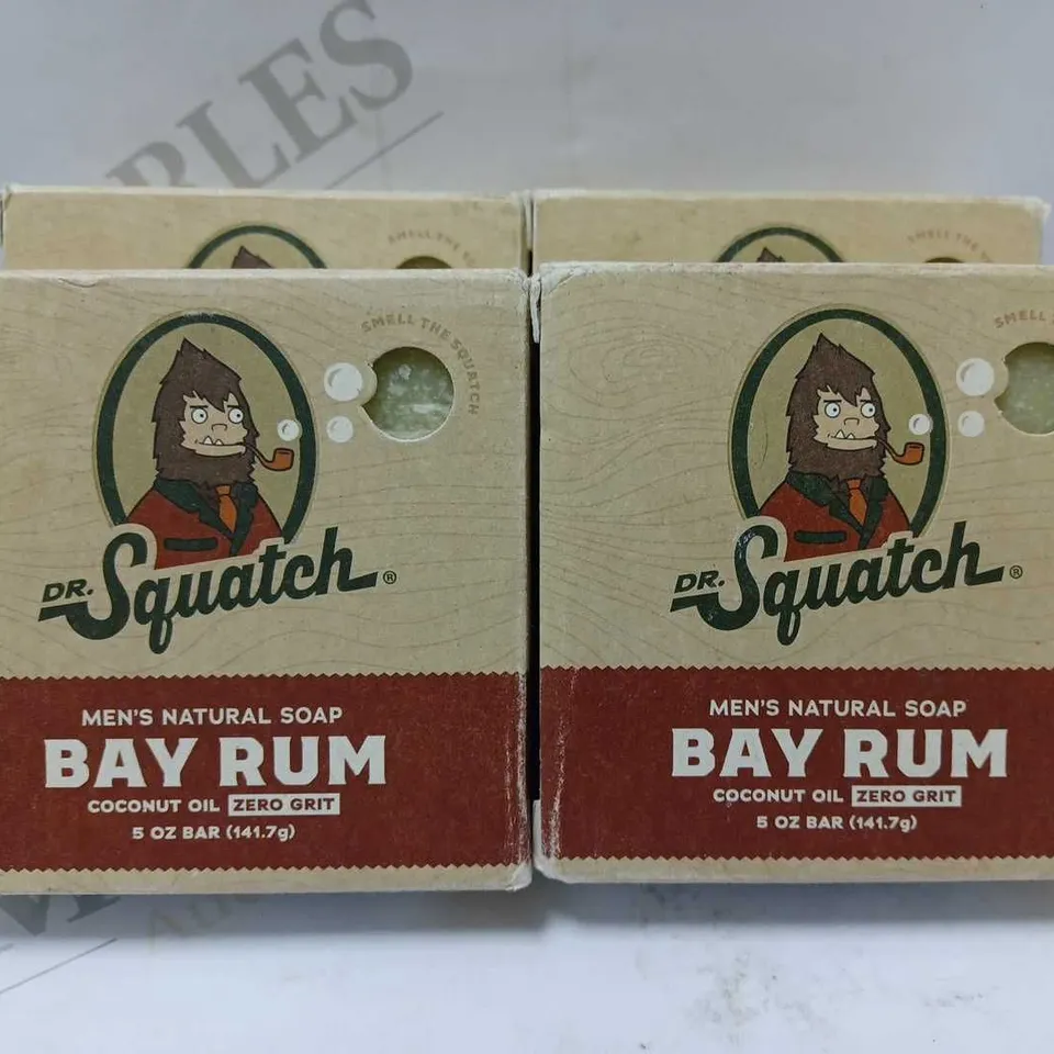LOT OF 4 DR SQUATCH BAY RUM SOAP BARS 
