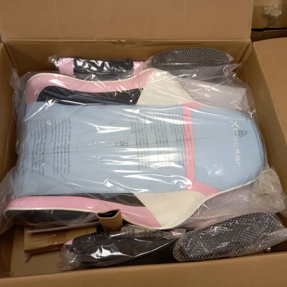 XROCKER AGILITY ESPORTS GAMING CHAIR - BUBBLEGUM PINK/BLUE- COLLECTION ONLY