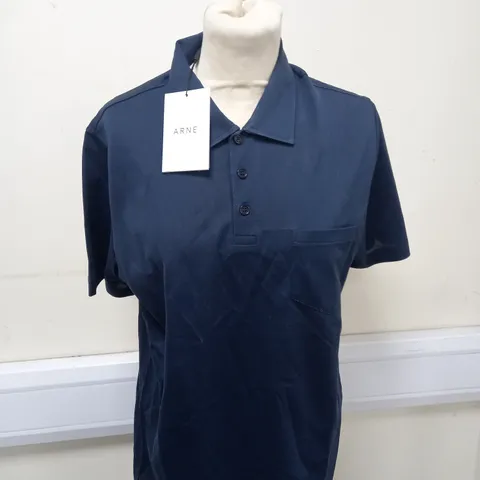 ARNE PIQUE BUTTON POLO SHIRT SIZE S