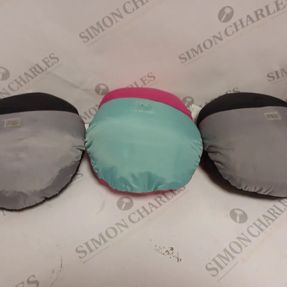 3 X MOTHERCARE COMPACT COSYTOES IN ASSORTED COLOURS 