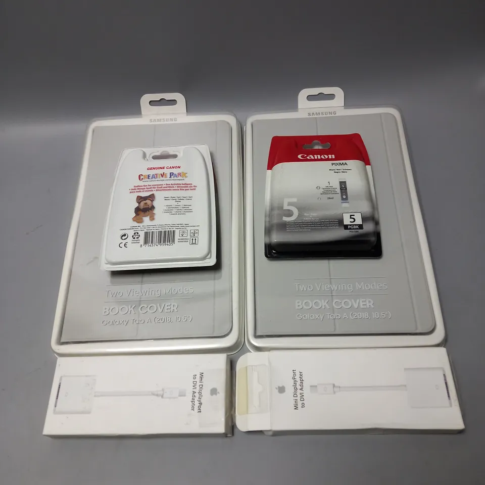 MEDIUM BOX OF ASSORTED ELECTRICAL IEMS TOO INCLUDE LIGHT BULBS , CHARGERS AND PRINTER ACCESSORIES