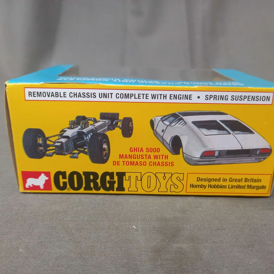 CORGI TOYS - GHIA 5000 MANGUSTA WITH DE TOMASO CHASSIS