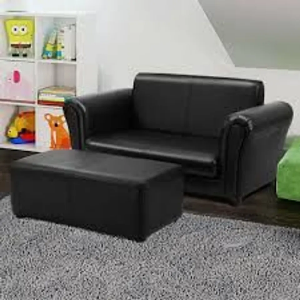 BOXED COSTWAY 2 SEATER KIDS SOFA WITH FOOTREST