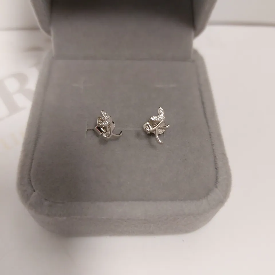 BOXED SAY IT WITH DIAMONDS WINGED INTIAL EARRINGS 'L' AND 'K'