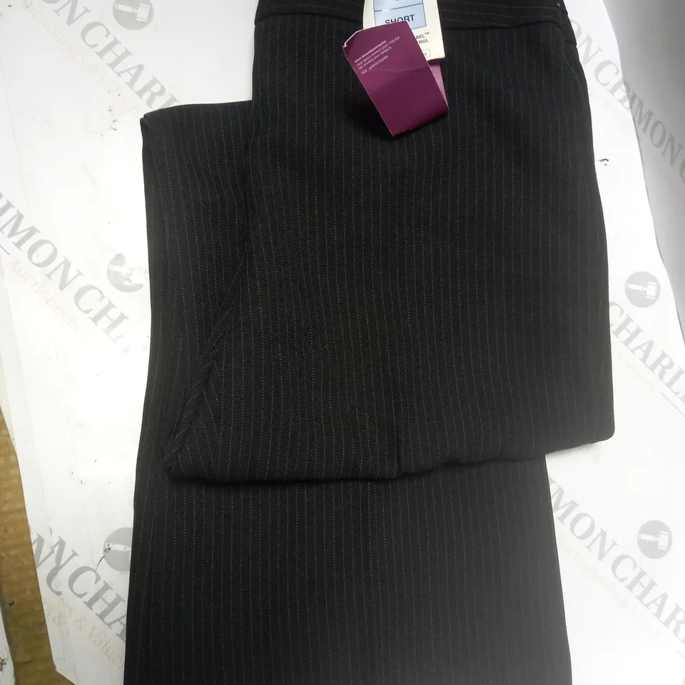 M&S PINSTRIPE TROUSERS, BLACK - SIZE 8 SHORT 