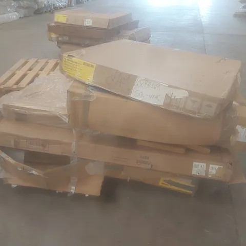 PALLET OF ASSORTED DESIGNER DINING TABLE PARTS AND PIECES