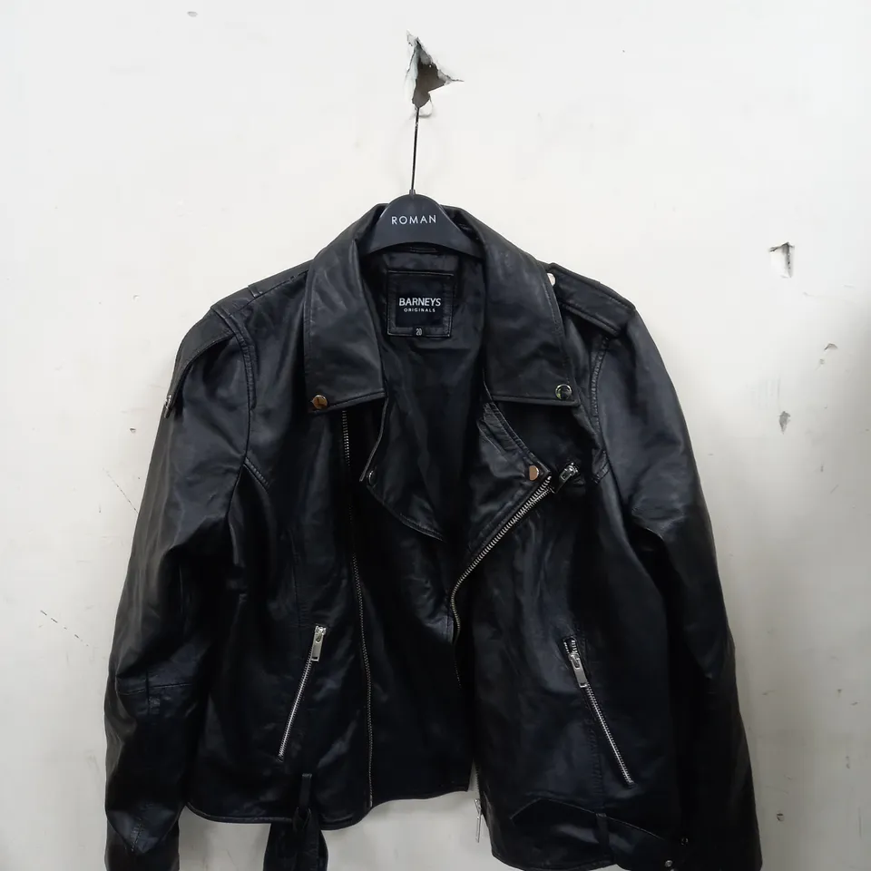 BARNEYS ORIGINALS FAUX LEATHER JACKET - SIZE 20