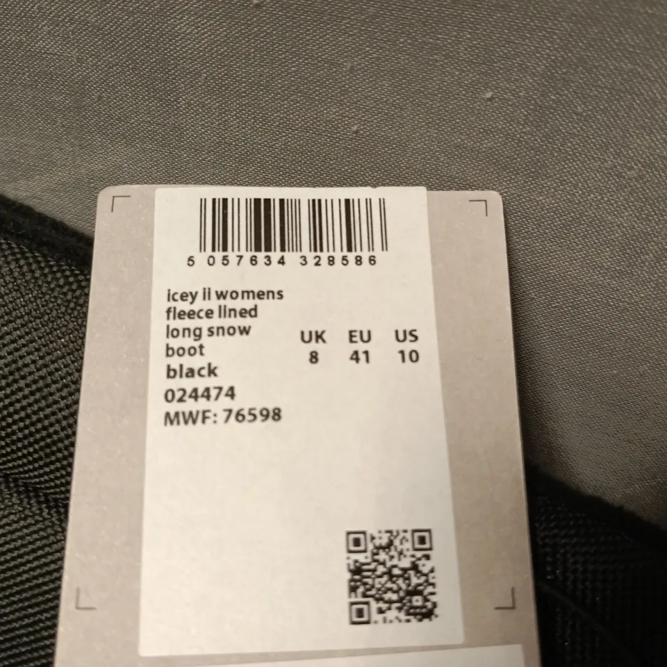 MOUNTAIN WAREHOUSE WOMEN'S BLACK FLEECE-LINED SNOW BOOTS - UK 8