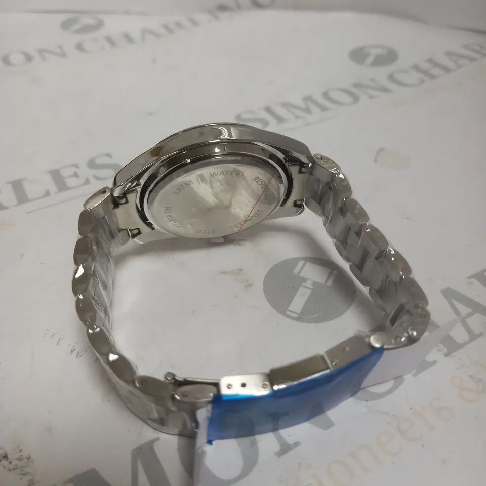 MENS HELMHA DH WATCH - STAINLESS STEEL STRAP - BLACK DIAL - 3ATM WATER RESISTANT