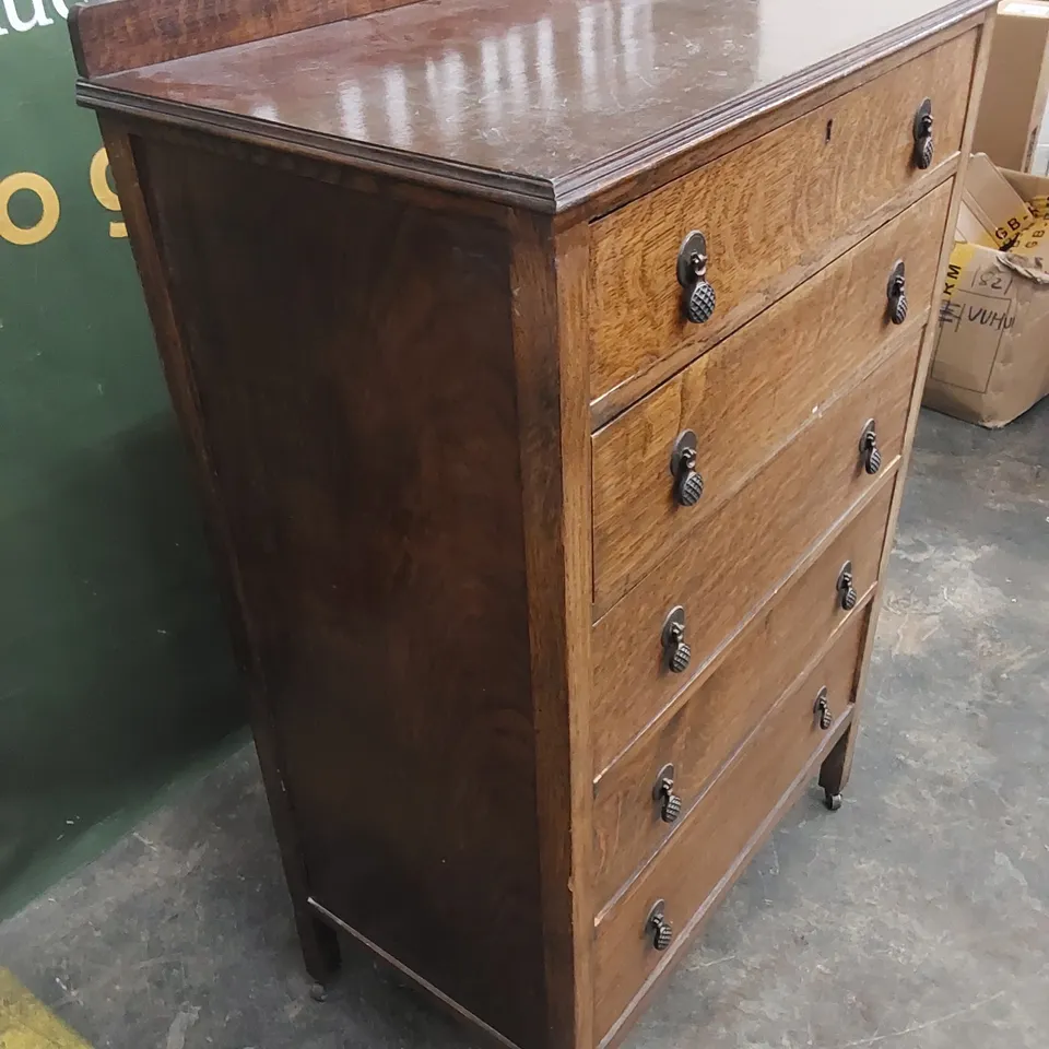 ANTIQUE EDWARDIAN STYLE 5-DRAWER CHEST OF DRAWERS 