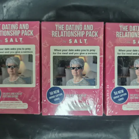 BOX OF APPROXIMATELY 100 SEALED DATING AND RELATIONSHIP PACKS FOR THE CHRISTIAN MEME GAME