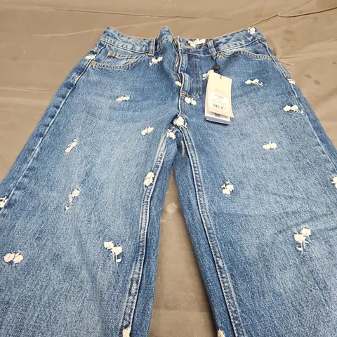 MINT VELVET INDIGO FLOWER RELAXED JEAN - UK 8R